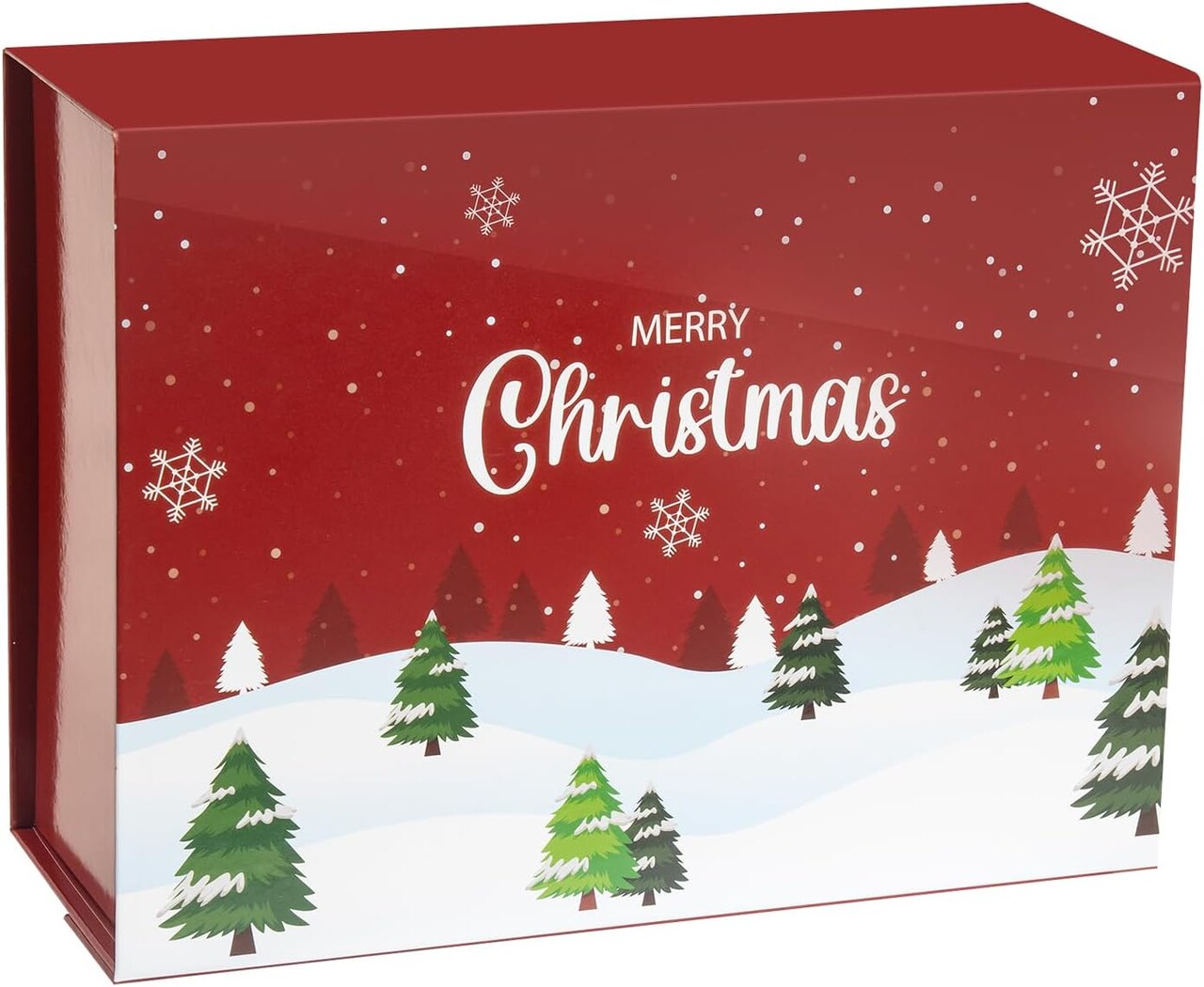 Christmas Gift Boxes with Lids, 9x7x3.5 Inches Luxury Xmas Eve Gift Box, Collapsible Red Gift Boxes with Magnetic Closure for Presents Wrapping Gifts